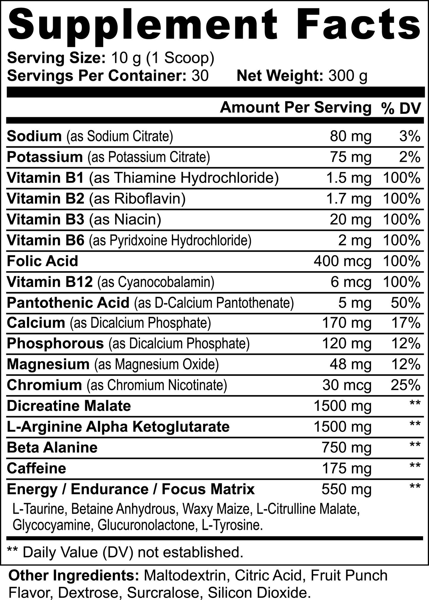 Nitric Shock Pre-Workout (Fruit Punch)